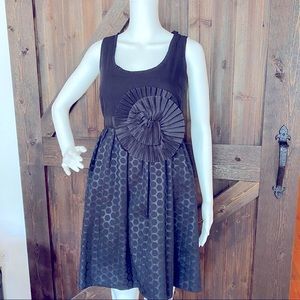 Anthropologie Wendy Katlen Oversized Bloom Black Dress